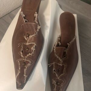 Gio Brown Embellished Women's Mules